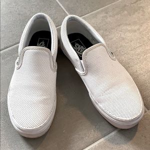 Vans leather slip ons
